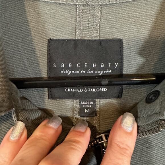 Sanctuary Gray Cotton Blend Casual Classic Full Zip Parka Jacket Women Sz M - Picture 8 of 12